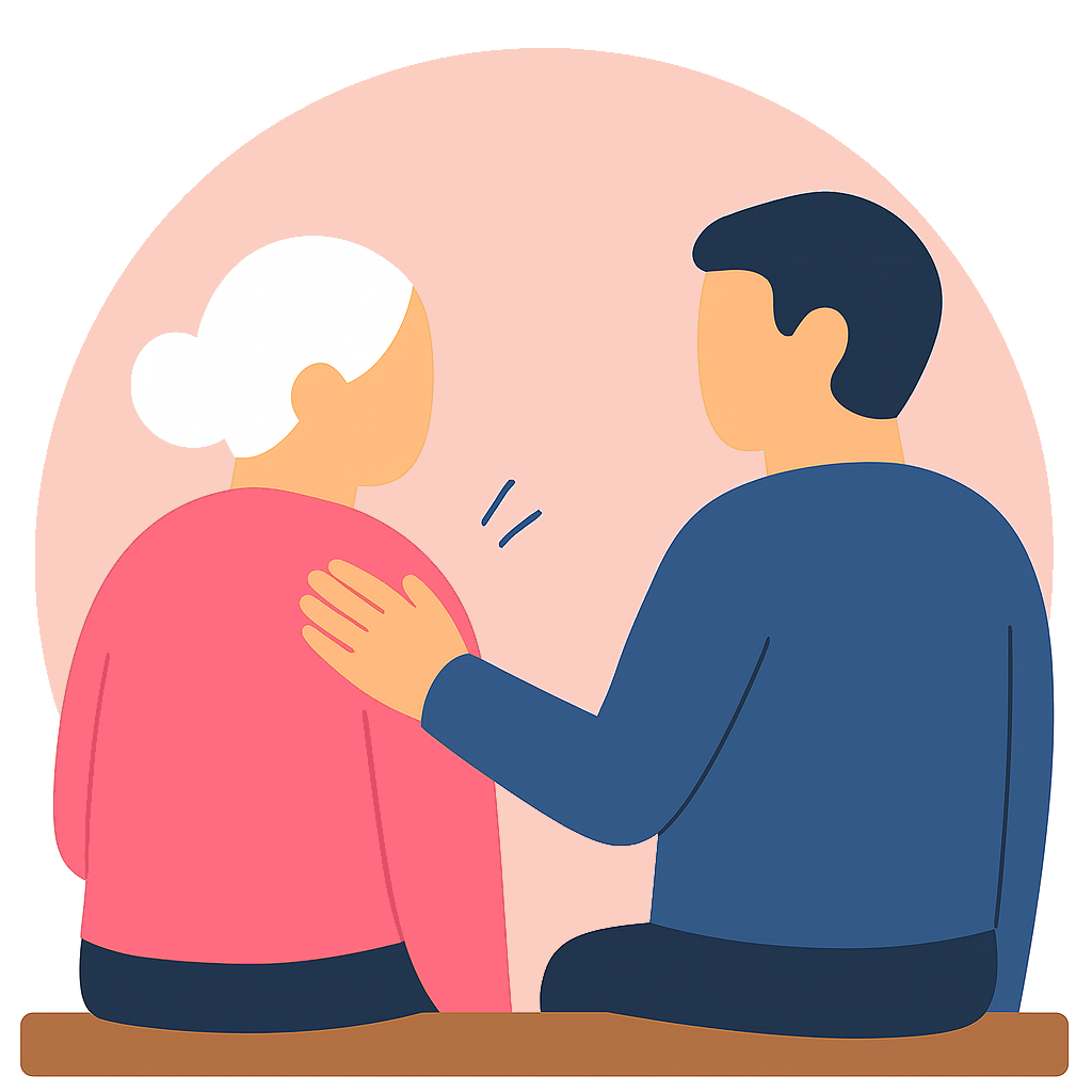 nudgenudge app illustration showing check-in feature